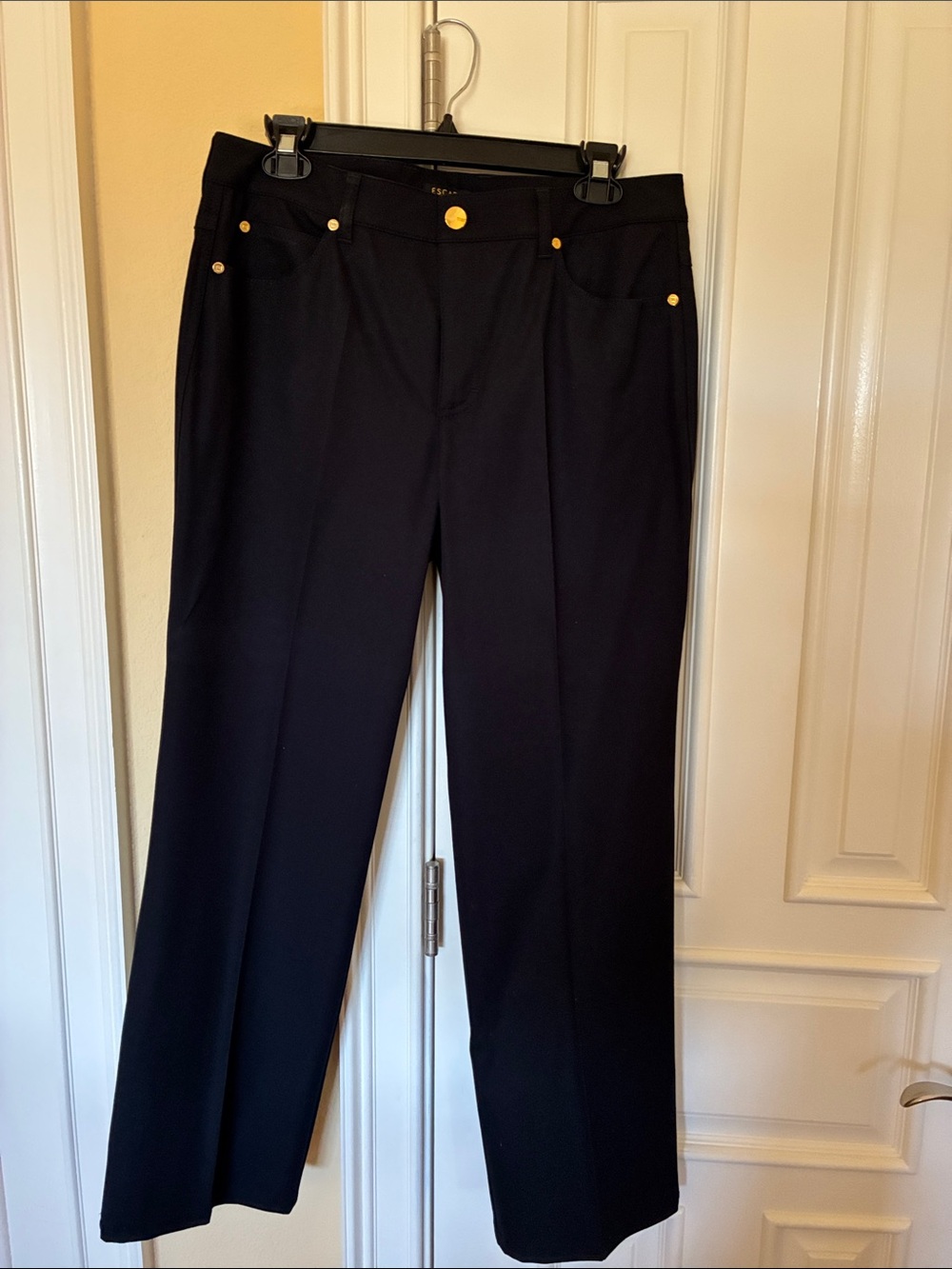 Escada Black Trousers with Gold Trim